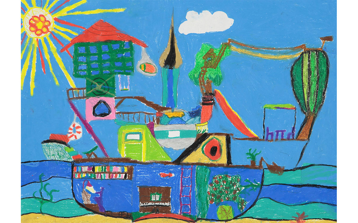 „Wasserhaus“, Luis, 10 Jahre, aus Scheidegg, Bild eingereicht bei der Volksbank Lindenberg eG, ©BVR<br>2. Platz / Altersgruppe 2