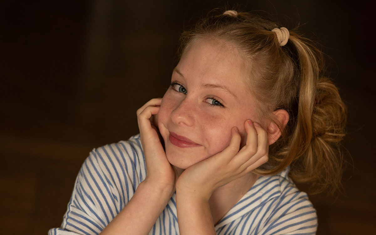 Klara Nölle, Schauspielerin, ist Jungbotschafterin des 56. Jugendwettbewerbs. Klara Nölle spielte unter anderem 2024 die Rolle der Laura in „Max und die wilde 7“. Foto: Marion Koell