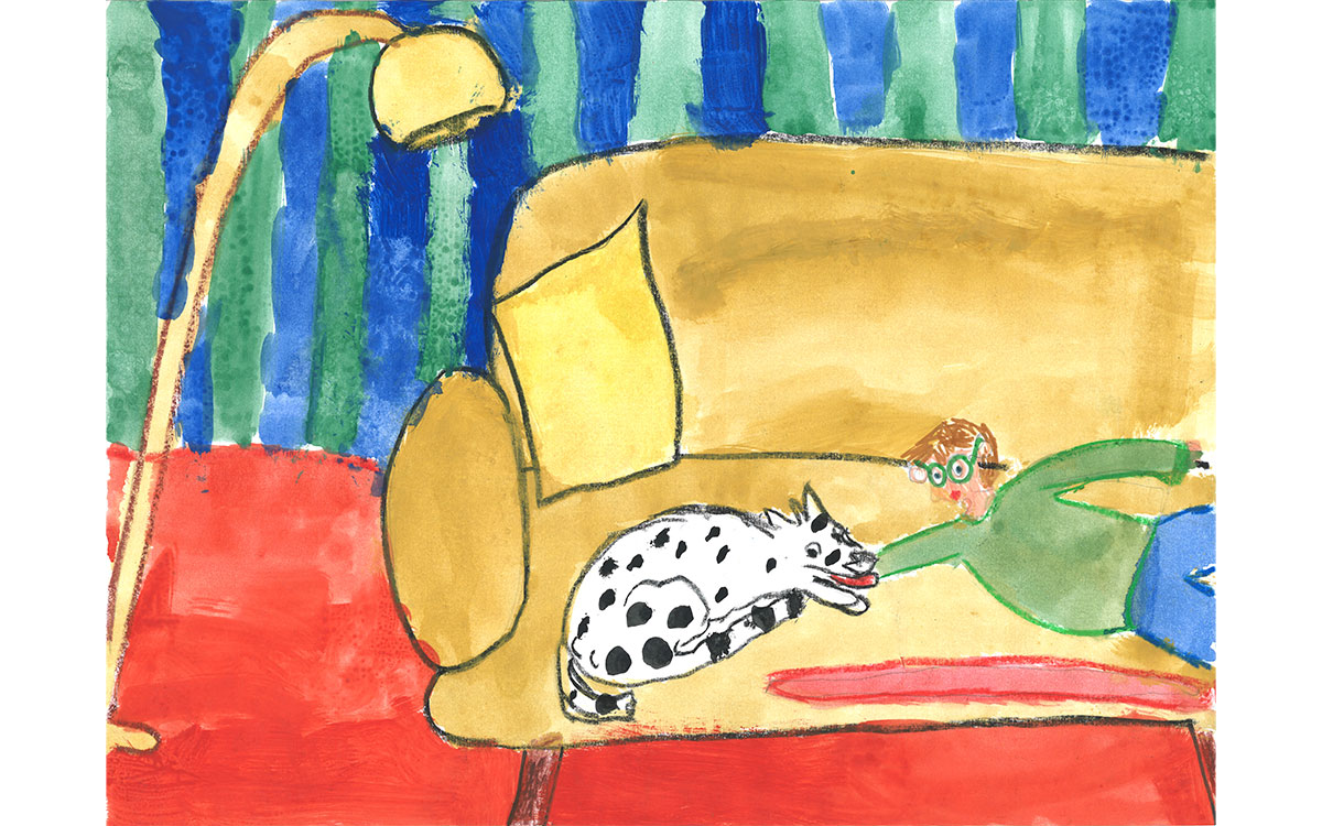 „Schön ist, Zeit (kuscheln) mit meinem Hund, Fynn, 8 Jahre aus Bad Bergzabern, eingereicht bei der VR Bank Südliche Weinstraße eG &copy; BVR, 2. Platz, Altersgruppe 2