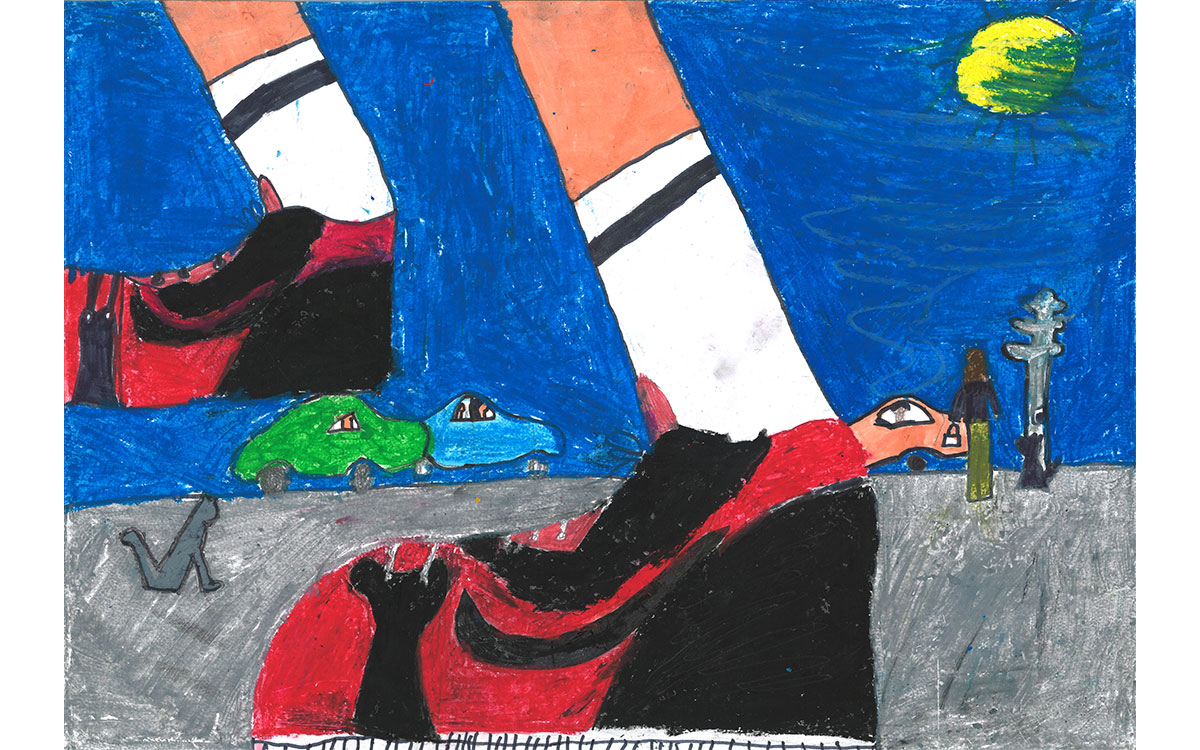 „Meine tollen Sportschuhe beim Joggen“, Leni-Marie, 9 Jahre aus Kirchroth, eingereicht bei der Raiffeisenbank Straubing eG &copy; BVR, 1. Platz, Altersgruppe 2